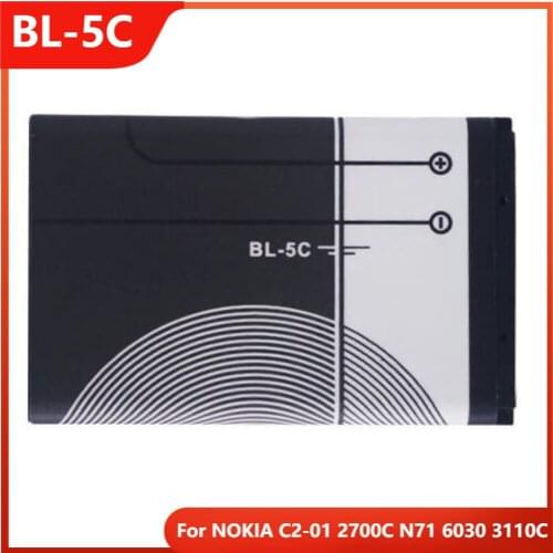 Original Phone Battery BL-5C For NOKIA C2-01 2700C N71 6030 3110C Replacement Rechargable Batteries 1020mAh