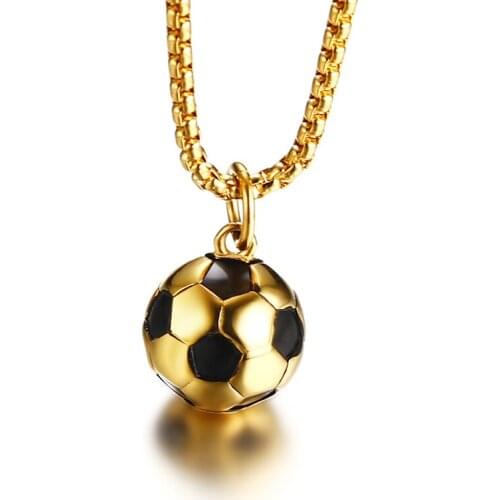 Personalized Gold Soccer Charm Necklace in Stainless Steel Soccer Team Gift Soccer Player Necklace