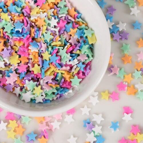 20g/lot Star Polymer Hot Clay Sprinkles for Slime Round Candy Fake Cake Decoration DIY Crafts Making Nail Arts Accessories 5mm