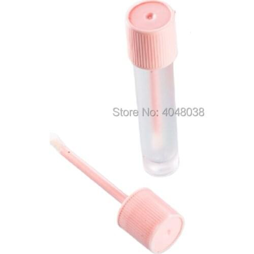 3.8g Empty Lipgloss Containers Tubes Round Pink Frosted Lipgloss Wand Tubes DIY Cosmetic Lip Gloss Packaging 10pcs 30pcs 50pcs