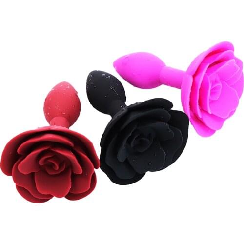 Rose Flower Silicone Anal Butt Plug Sex Toys For Women Men Gay Anus Prostate Massage Masturbation Couples Adult Games Products