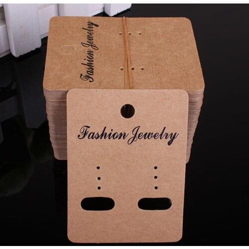 500pcs 5*6.7cm Kraft Paper Earrings Card Jewelry Display Card Kraft Earring Paper Ear Studs Card