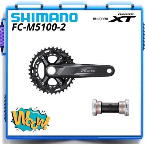 SHIMANO DEORE XT FC-M5100-2 MTB Crankset 2-PIECE CRANKSET Q-factor Chain Line 2x11 speed 170mm 36-26T 22s SM BB52 M5100 M5120