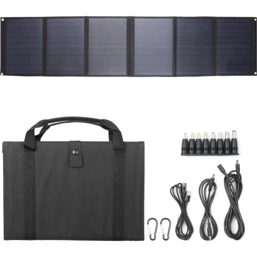 60W Solar Panel Folding Bag USB+DC Output Solar Charger Portable Foldable Solar Charging Device Outdoor Portable Power Supply
