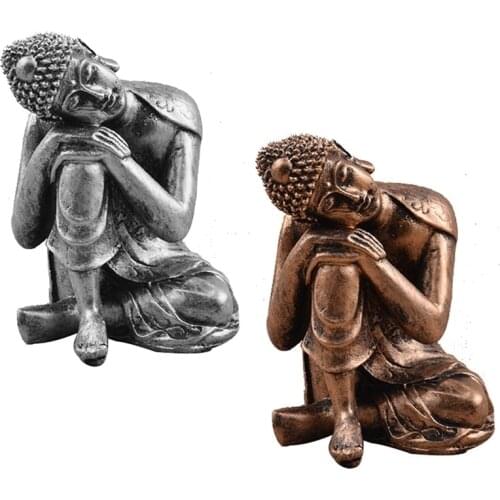Buddha Statue Thailand Buddha Sculpture Hindu Fengshui Figurine Sleep Meditation Miniature Resin Home Decor