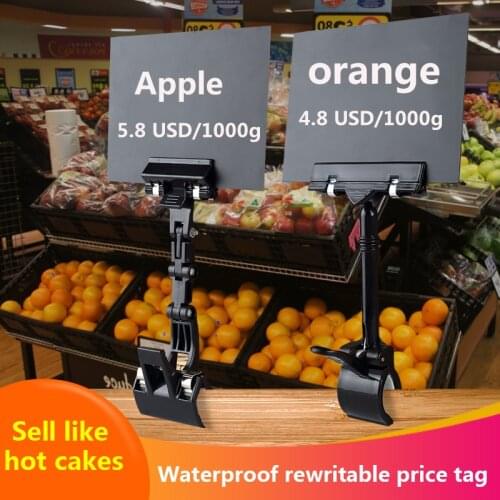5Pcs Erasable Fresh Price Tag Supermarket Special Price tag Shopping Mall Fruit Shop Price Tag Waterproof Black And White Board