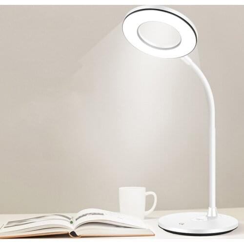 LED Table Lamp with Wireless Charger Touch Switch Study Lamps USB Rechargerabe Desktop Lamp Eye-Caring Touch Lamp Bedside