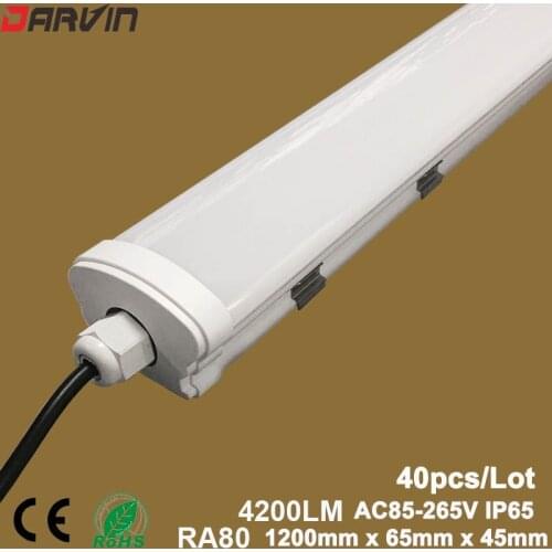 Led Tube Light 4ft 1200mm Waterproof IP65 Wall Lamp Tri-Proof Lights for Outdoor Underground, Cold Warehouse Icehouse
