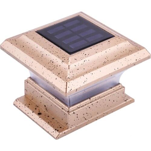 Outdoor Solar Post Light 9.7x9.7cm, Fence Paveway Pathway Solar LED Post Deck Cap Square Fence Light Garden Landscape Lamp