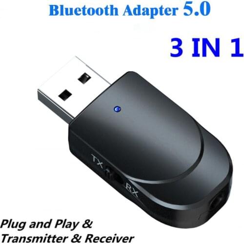 USB Bluetooth 5.0 Adapter Transmitter Receiver Audio Dual Output Dongle For Computer PC Laptop Car Music Aux Headphone Reciever