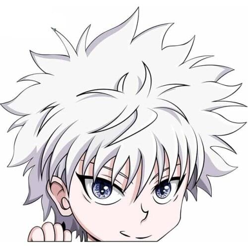 Car Styling Vinyl Stickers for Anime Hxh Killua Peeping Graphics Motor Bikes Electric Computer Case Decal Waterproof