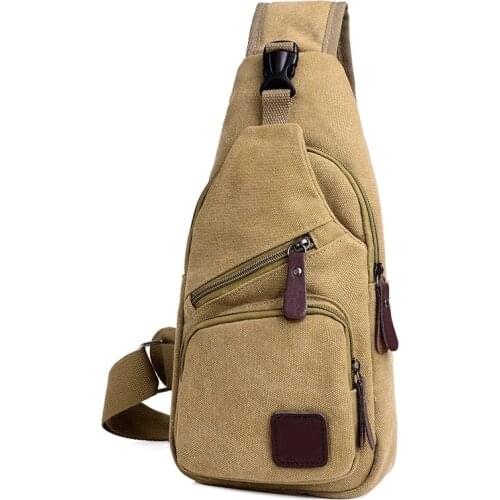 Waterproof Multifunction Canvas Retro Shoulder Bag for Men 2021 New Travel Crossbody Sling Bag Pack Messenger Chest Bag for Male