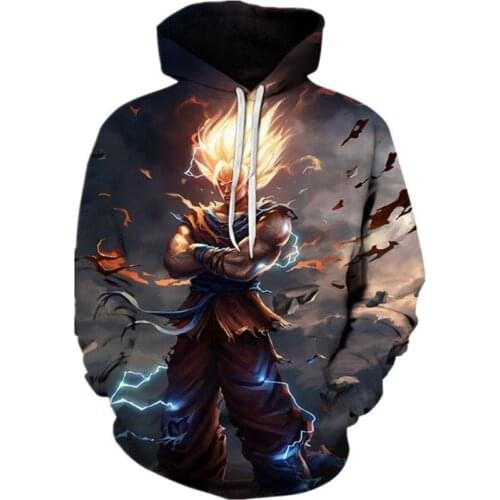 30 Colors 3D Hoodies Anime Hooded Pullovers Sweatshirt Men Women Tracksuit Vegeta Son Goku Saiyan Hood S-4XL