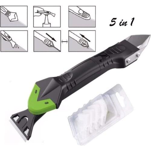 5 In1 Silicone Remover Caulk Finisher Sealant Smooth Scraper Grout Kit Tools Plastic Hand Tools Set Angled Scraper Accessories