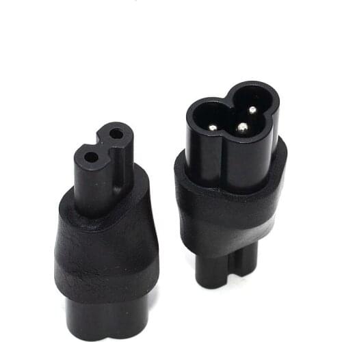 IEC 320 C6 Male to C7 Female Power Adapter conversion convert plug power adapter 2 plugs to 3 plugs