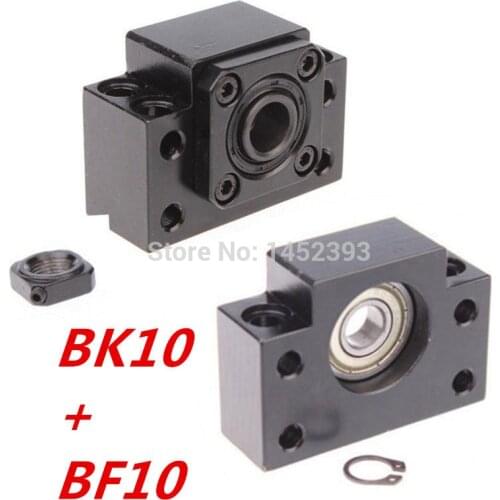 BK10 BF10 Set : 1 pc of BK10 and 1 pc BF10 for SFU1204 Ball Screw End Support CNC parts BK/BF10