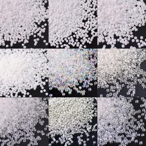 White Series Czech Glass Seedbeads Multi Size 1.5mm 2mm 3mm 4mm Round Spacer Beads For DIY Jewelry Making Garments Accessories