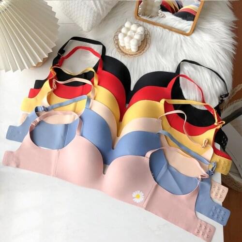 Girls Sexy Bras Women Seamless Daisy Lingerie Wire Free Bralette Fashion Small Chest Thin Cup Brassiere Intimates Underwear #F