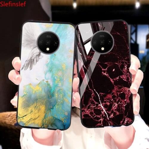Marble Tempered Glass Phone Case For Oneplus 7T Cases Luxury Protective Bumper For Oneplus 7 Pro One plus 7T Oneplus7t Covers