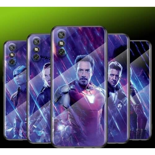 Tempered Glass Cover Hero Marvel Avenger For Huawei Y6 Y7 Y9 Y5P Y6P Y8S Y8P Y9A P Smart Z 2019 2020 2021 Phone Case
