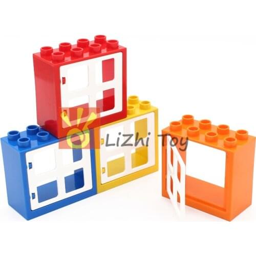 DIY Large Building Block 61649+2206 Brick Window Big Size Blocks Assembled Accessories Bulk Part Children Toy
