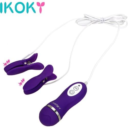 IKOKY Waterproof Vibrators Sex Toys for Women Vibrating Nipple Clamps 10 Frequency Women Nipple Vibrator Breast Massage