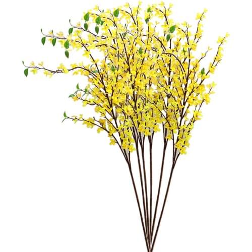 Artificial Orchids Flowers Realistic 135cm Single Fall Winter Jasmine 17 Forks Home Decorations Fake Plant