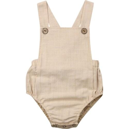 Newborn Infant Baby Boy Girl Sleeveless Bodysuit Sunsuit Summer Clothes One Piece Playsuit Age for 0-3 Years