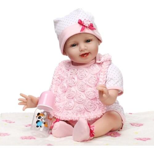 22inch Reborn Babies 55 cm Soft Silicone Vinyl So Truly handmade Doll Realistic Smiling baby Boneca Model kids birthday gifts