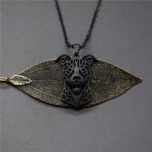 4 Colors New Pit Bull Charm Necklace Trendy Metal Dog Jewellery Pit Bull Pendant Necklace Women