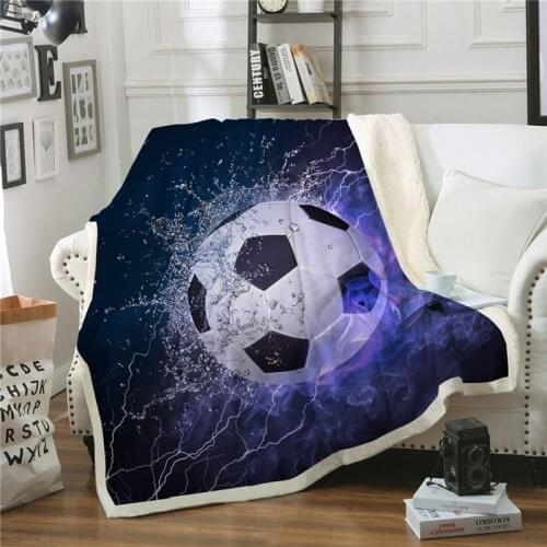 3D Throw Blanket Sport Game Warm Winter Bedspread Football Basketball Rugby Baseball Plush Bed Cover For Children Adult Sofa Car