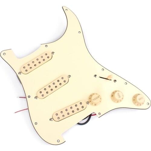 Prewired 3-ply Pickguard Scratchplate HHH for Fender Strat Electric Guitar