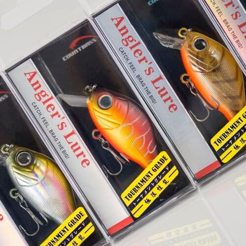 43mm 7g Crank bait Hard Plastic Fishing Lures, Countbass Wobbler Freshwater Crappie Fishing Baits