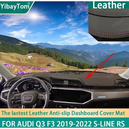 Durable PU Leather Dashboard Anit-slip Anti-UV Cover mat Protective Carpet For Audi Q3 F3 2019-2022 S-line RS accessories