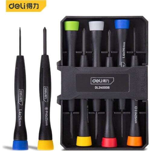 Deli240006 Rainbow Watch Screwdriver 6 Sets Repairable Alarm Clock, Electronic Products And Small Household Appliances, Etc