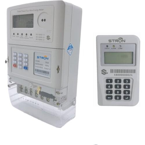 STS Prepaid IP54 Split Keypad Plug-in LORA-RF Module 3 Phase 4 Wires Smart Electricity Meter with Vending Software