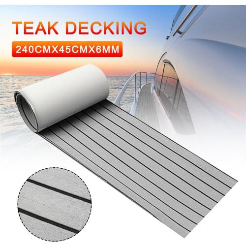 6MM Self Adhesive EVA Foam Teak Sheet Marine Boat Yacht Synthetic Decking Foam Floor Mat Flooring grey Black 240*45cm