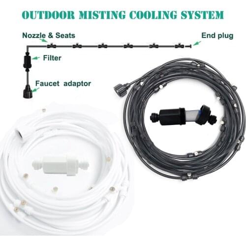 HEMAN Outdoor Misting Cooling System Patio, Irrigation Watering Gardenhouse Sprinkler Spray Fog Misting System 6-18M