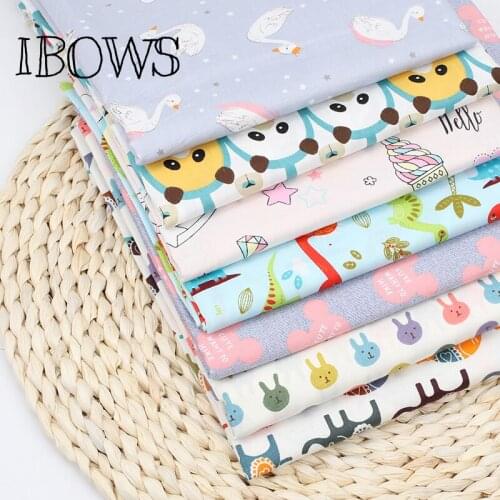 IBOWS 45*150cm Cotton Fabric Cartoon Animals Printed Cloth For Baby Dress DIY Fashional Apparel Bedding Decoration Home Textile