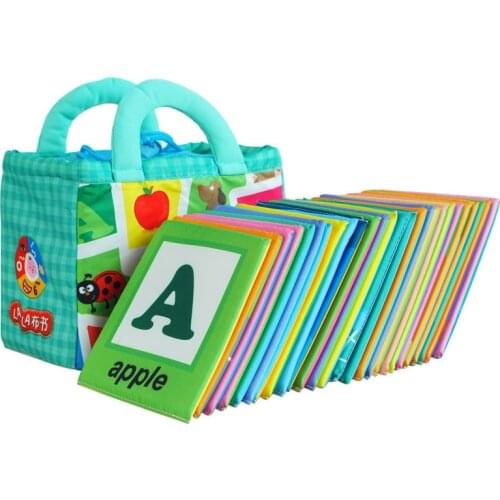 26pcs/set Baby Early Educational Toys Baby Book Alphabet Cloth Book Quiet for Kids English Learning Bebe Identify Animals