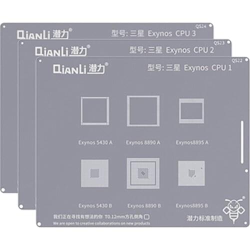 Qianli BGA Reballing Stencil for Samsung CPU Exynos Note5 A520 A310 A9 J5 J4 J3 S8+ S8 NOTE8 NOTE10 S7 S6 S6+ S10 S10