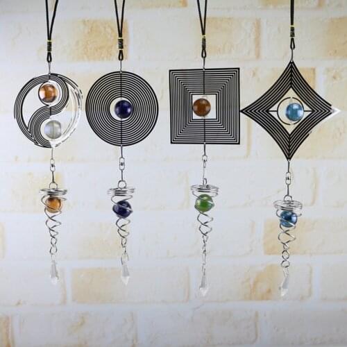 DIY Rotating Wind Chime Novelty Metal Hanging Sculpture Wind Chime Bells Copper Yard Relaxing Windchime Wall Hanging Home Decor