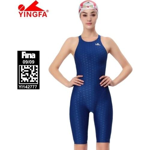 Yingfa FINA Approved Professional Swimming Suit Women Knee Sports Competition Tights Swimsuit Grils Bathing Suit