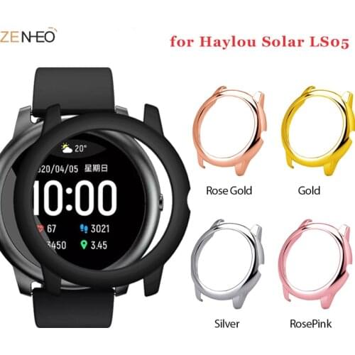 Plating Protective Case For Xiaomi Haylou Solar LS05 Protector Frame Cover Half-pack PC Shell For Haylou Solar Ls05 Smart Watch
