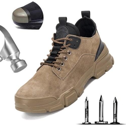 Large Size Winter Steel Head Cap Protective Work Shoes Casual Fashion Large Size Soft Low-Top Wear-Resistant Safety Work Safety