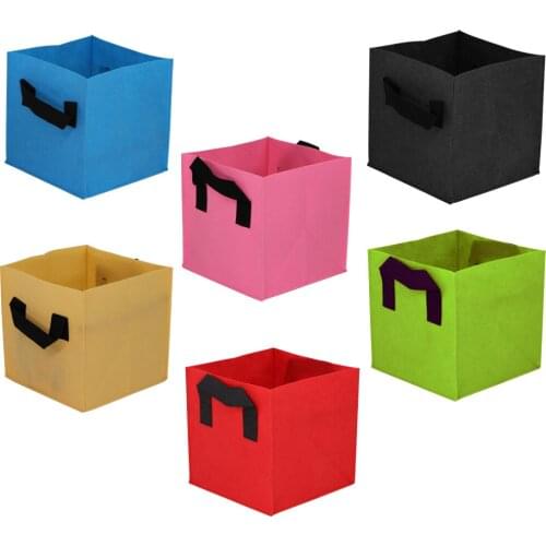 1PC 20x20x20CM Thickness 1MM Square Grow Bag Economic Fabric Pots with Handles Garden Planting Containers for Vegetables Flowers