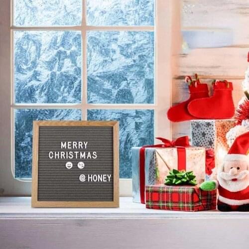 10*10 inch Christmas Felt Letter Message Board Birthday Party Felt Letterboard with Frame Holder 460 Letters Decorative Boards