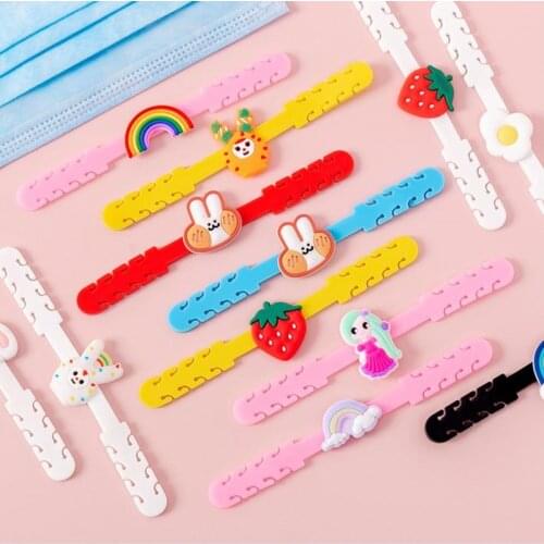 10pcs Cartoon Face Mask Ear Hooks Adjustable Anti-slip Ear Protection Mask Ear Grips Extension Strap Hook Buckle Holder for Kids