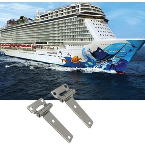 2pcs Stainless Steel T Type Container Hinges Deck Cabinet Door Hinge for Industrial wooden cases Boat Home Hardware Accessories