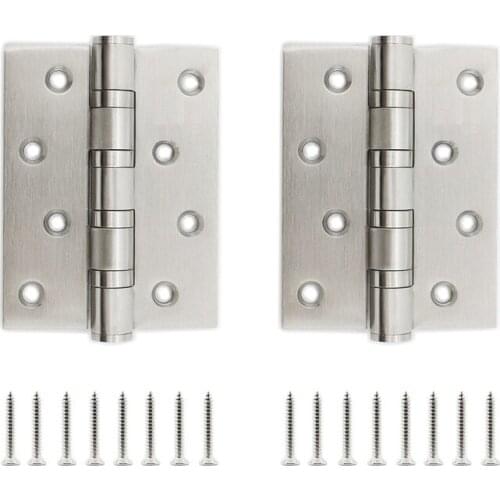 2 Pack Stainless Steel Door Hinges, Heavy Duty Interior Door Hinges Door Hardware No Noise Ball Bearing Door Hinges 4x3 Inch